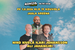 Komediafestivaali On The Road: Ali Jahangiri, Ilari Johansson ja Niko Kivelä